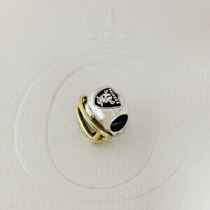 Pandora Las Vegas Raiders Football Helmet Bead Charm Pendant